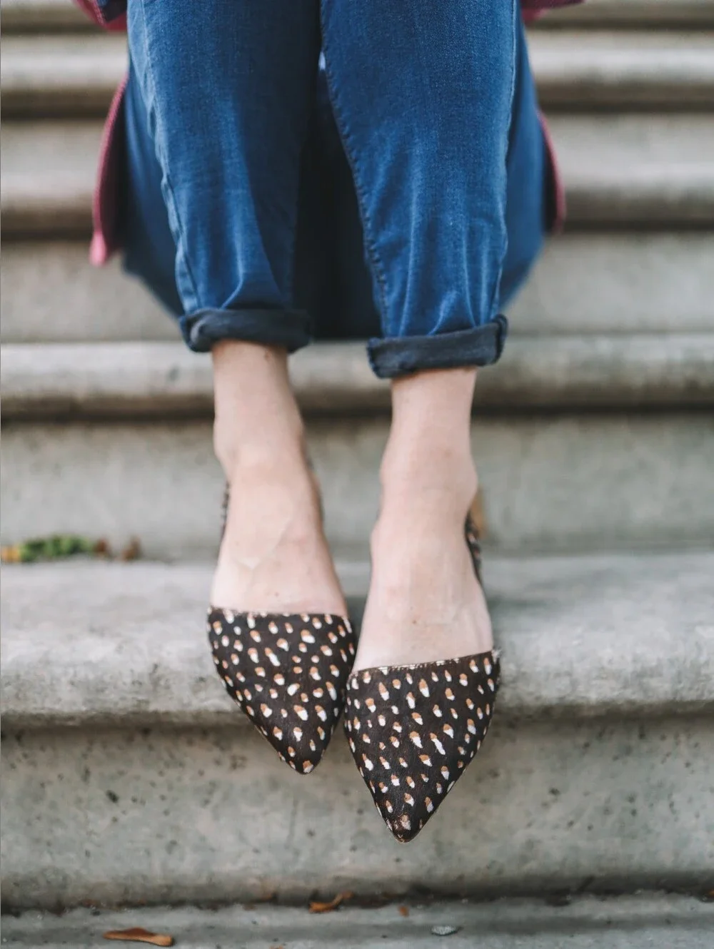 J. Crew Pointed D'Orsay Flats in Brown Leopard Spot Size 7.5